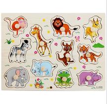 Quebra Cabeça Montessori de Madeira 30cm - Animais
