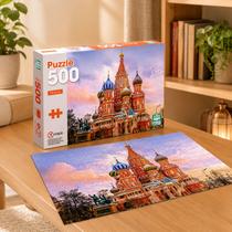 Quebra Cabeca Moscou 500 Pçs Jogo Paisagem Praça Vermelha