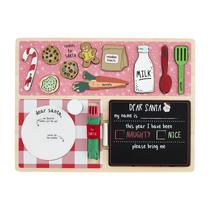 Quebra-cabeça Mud Pie Santa Snack Christmas Pine Wood Kids 3+