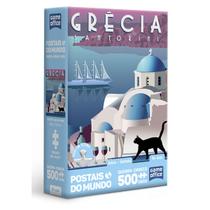 Quebra-cabeça Nano 500 Peças Postais Mundo Grecia Santorini Quebra-cabeça Nano 500 Peças Postais Mundo Grecia Santorini