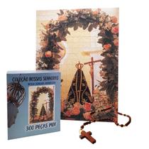 Quebra-Cabeça Nossa Senhora Aparecida 300 Peças Mdf + Terço