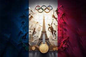 Quebra-cabeça Olimpiadas Medalhas Paris 2024 em mdf de 500 peças