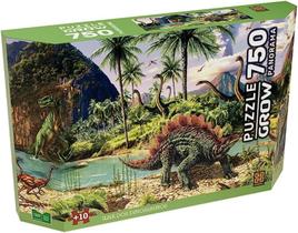 Quebra Cabeça Panorâmico Ilha Dos Dinossauros 750 Peças Grow 04381
