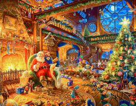 Quebra-cabeça Papai Noel de Natal ChengQism 100 peças 45x35 cm