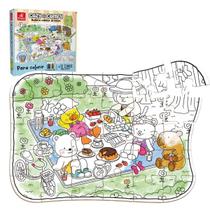 Quebra Cabeça Para Colorir Cozy & Comfy Com 30 Peças + Cards + Giz De Cera, Brincadeira De Criança