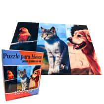 Quebra-cabeça para idosos a partir de 70 anos com 12 peças grandes em mdf