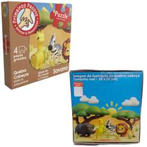 Quebra Cabeça Para Pequeninos Primeiros Passos Animais Savana Pluzzle Cooper Fun