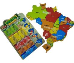 Quebra Cabeça Pedagógico Educativo Mapa Brasil Regiões - Maninho
