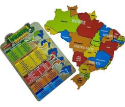 Quebra Cabeça Pedagógico Educativo Mapa Brasil Regiões - Maninho