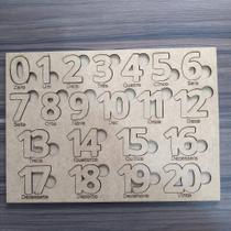 Quebra-cabeça Pedagógico Números em MDF - 18,5 cm x 26 cm Quebra-cabeça Pedagógico Números em MDF - 18,5 cm x 26 cm