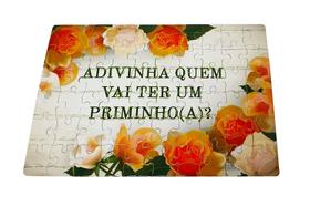 Quebra-cabeça Personalizado Floral Laranja Presente Convite