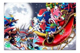 Quebra-cabeça Personalizado Sonic Natal 48 Peças Quebra-cabeça Personalizado Sonic Natal 48 Peças