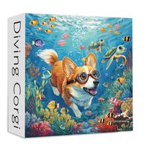 Quebra-cabeça PICKFORU Dog Corgi Sea Turtle Fish 1000 peças