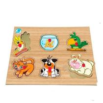 Quebra Cabeça Pinos Animais Estimação Brinquedo Educativo Quebra Cabeça Pinos Animais Estimação Brinquedo Educativo