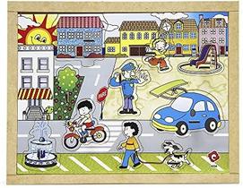 Quebra Cabeça Pinos em Madeira Cidade