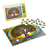 Quebra cabeça Pop Art Árvore da Vida Brinquedos Educativos 7 anos MDF Puzi Puzzle Desafio Raciocínio Lógico