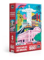 Quebra-Cabeça Postais do Brasil Monumentos 500 Peças Toyster Quebra-Cabeça Postais do Brasil Monumentos 500 Peças Toyster