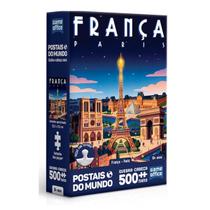 Quebra cabeça postais do mundo frança 500 peças nano paris Quebra cabeça postais do mundo frança 500 peças nano paris