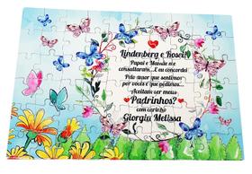 Quebra-cabeça Presente Padrinhos Batizado Borboletas Jardim