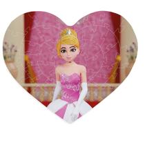 Quebra Cabeça Princesas Para Meninas 150Pc Formato Coração - Pais e filhos