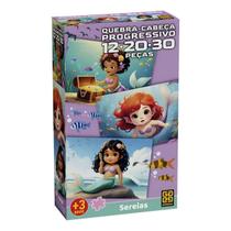 Quebra-Cabeça Progressivo 12-20-30 peças Sereias - Grow