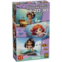 Quebra Cabeça Progressivo 12-20-30 Peças Sereias Grow Quebra Cabeça Progressivo 12-20-30 Peças Sereias Grow