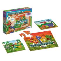 Quebra-Cabeça Progressivo 3 cenas Fofossauros Xalingo