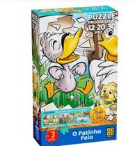 Quebra Cabeça Progressivo 3 Peças O Patinho Feio 4546 Grow