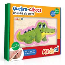 Quebra cabeca progressivo animais da selva em madeira 3 4 e 5 pecas toyster