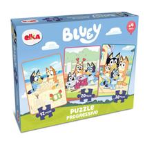 Quebra Cabeça Progressivo Bluey 12/20/30 Peças Elka 1317 Quebra Cabeça Progressivo Bluey 12/20/30 Peças Elka 1317