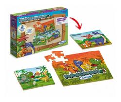 Quebra Cabeça Progressivo Fofossauros Dinossauro 3 Cenas Mdf