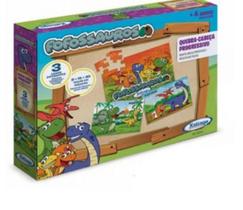 Quebra Cabeca Progressivo Fofossauros Mdf Xalingo