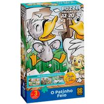 Quebra Cabeça Progressivo O Patinho Feio 12 20 30 Peças - Grow Quebra Cabeça Progressivo O Patinho Feio 12 20 30 Peças - Grow