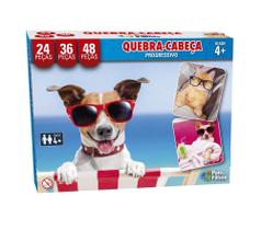 Quebra Cabeça Progressivo Pets 24/36/48 Peças Premium Pais e Filhos