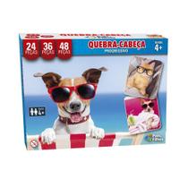 Quebra Cabeça Progressivo Pets Divertidos Puzzle Infantil Com 108 Peças - Pais e Filhos