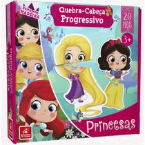 Quebra cabeça progressivo princesa com 20 peças - brincadeira de criança - 2389
