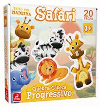 Quebra Cabeça Progressivo Safari 20 Peças Brincadeira de Criança