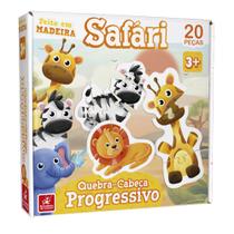 Quebra-Cabeça Progressivo Safari Brinquedo Educativo Pedagógico Quebra-Cabeça Progressivo Safari Brinquedo Educativo Pedagógico