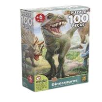 Quebra Cabeça Puzzle 100 Peças Dinossauros - Grow