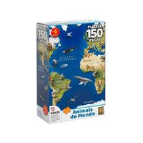 Quebra Cabeça Puzzle 150 Peças Animais Do Mundo 3108