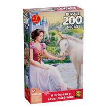 Quebra-Cabeça - Puzzle 200 peças - A Princesa e seus Unicórnios - Grow