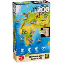 Quebra Cabeça Puzzle 200 Peças Dinossauros Do Mundo Grow