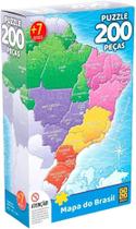 Quebra Cabeça Puzzle 200 Peças Mapa Do Brasil 3936