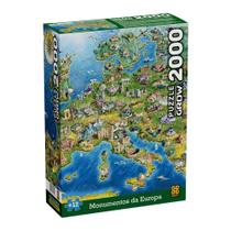 Quebra Cabeça Puzzle 2000 Peças Monumentos da Europa a Partir de 12 Anos Grow