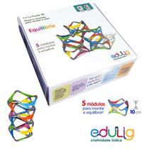 Quebra-cabeça Puzzle 3D Equilibrix Edulig - montar, empilhar e equilibrar de diversas maneiras - 75 peças e conexões