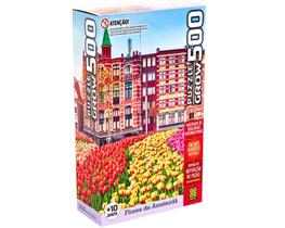 Quebra Cabeça Puzzle 500 peças Flores em Amsterdam Tulipas