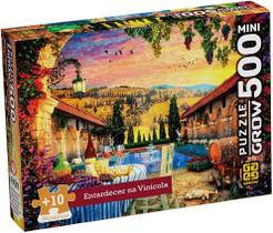 Quebra Cabeça Puzzle 500 Peças Mini Entardecer Na Vinicola 4602