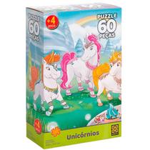 Quebra Cabeça Puzzle 60 Peças Unicórnios Grow