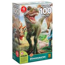 Quebra Cabeça Puzzle Dinossauros 100 peças 02660 Quebra Cabeça Puzzle Dinossauros 100 peças 02660