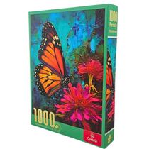Quebra Cabeça Puzzle Pintura Borboleta e Flores 1000 Peças CBS0007 - Castela